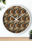 Beagle Blossoms Wall Clock