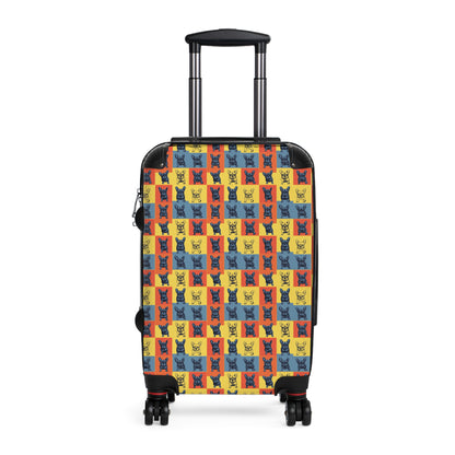 Frenchie Pop Art Pawfection Grid Suitcase