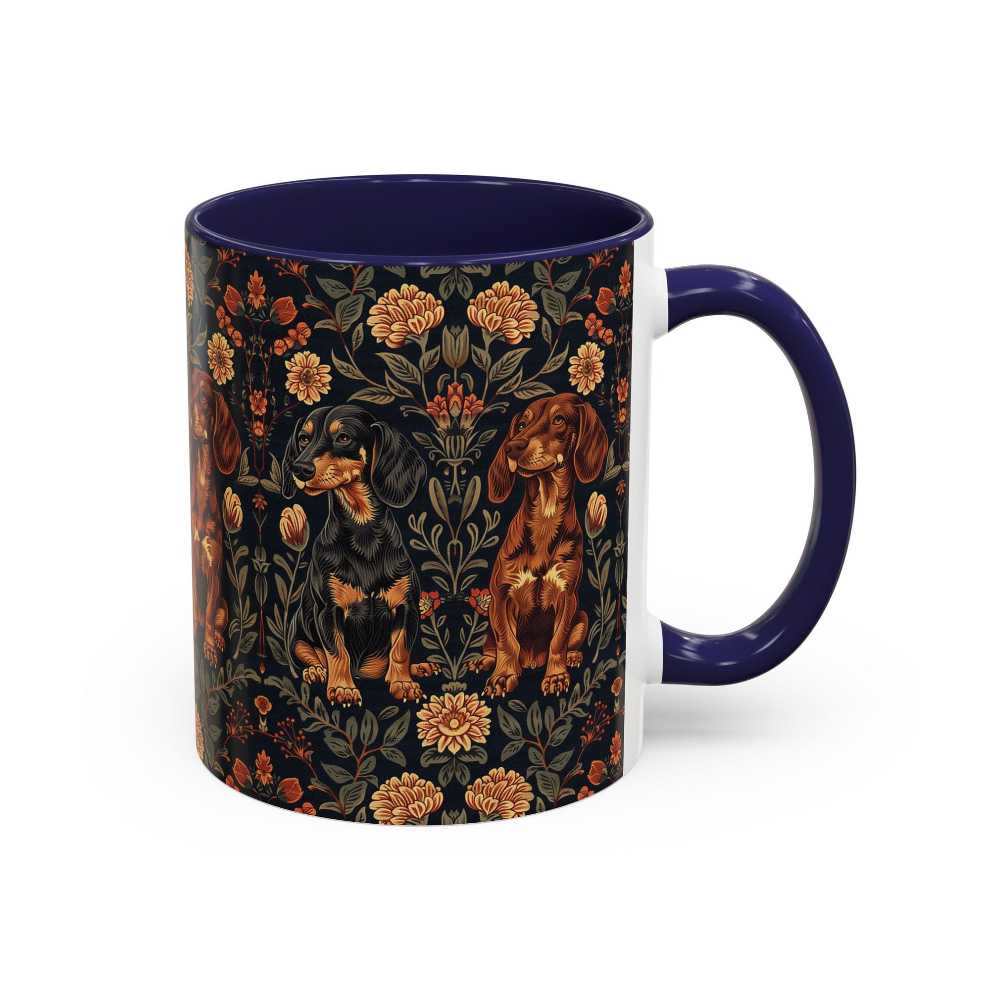 Dapper Dachshund Embroidery Elegance Accent Coffee Mug