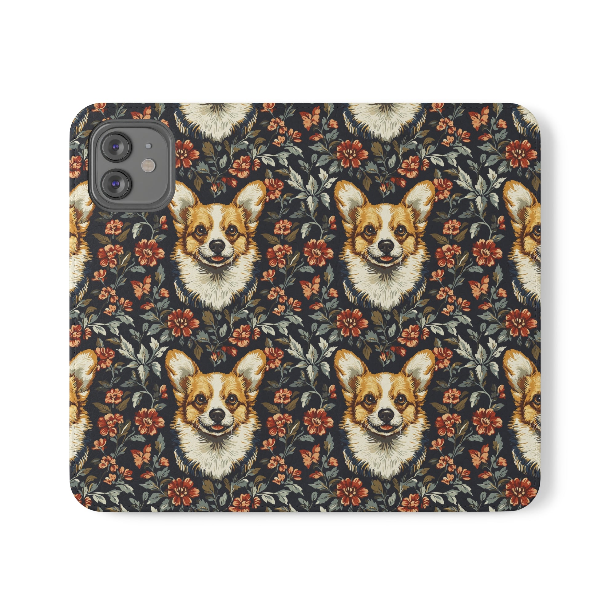 Floofy Corgi Blossom Blast Flip Cases