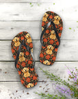 Golden Pawsatronic Tapestry Flip Flops