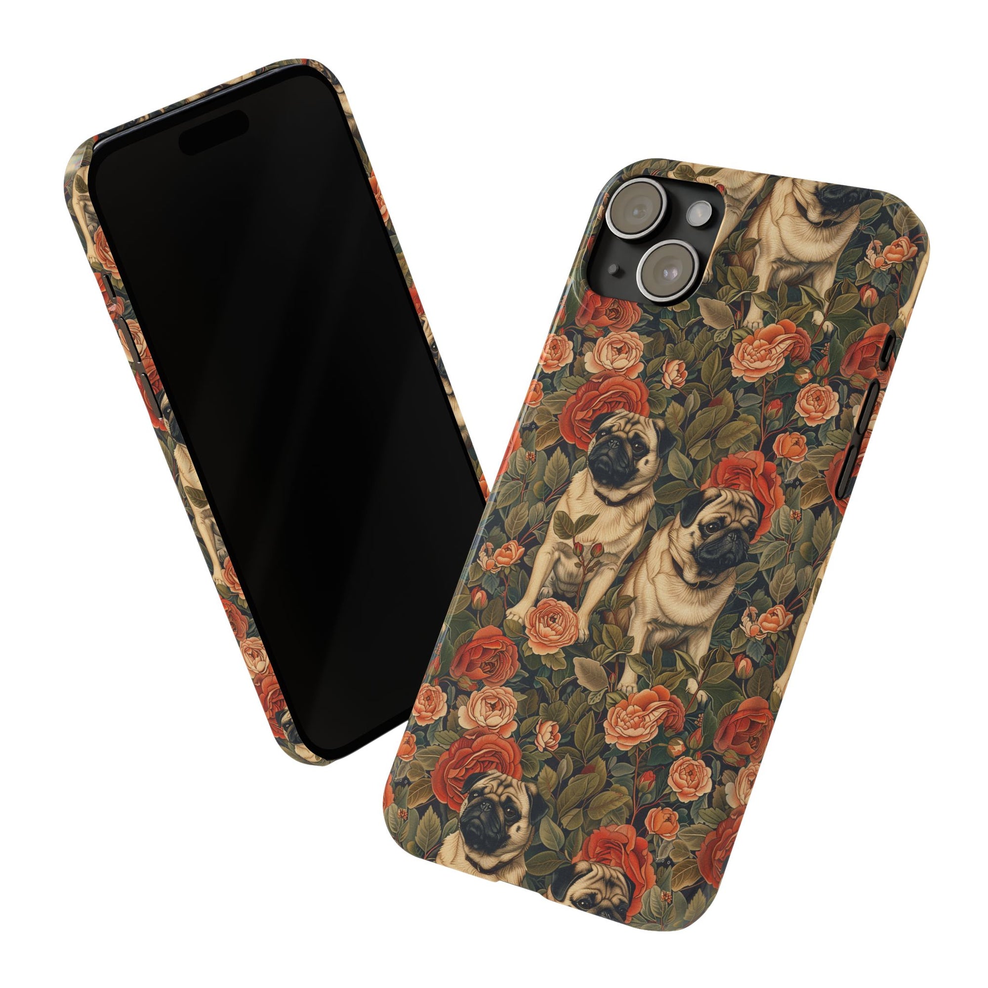 Blooming Pug Paradise Slim Phone Cases