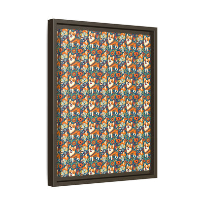 Corgi Carnival Couture Matte Canvas, Framed