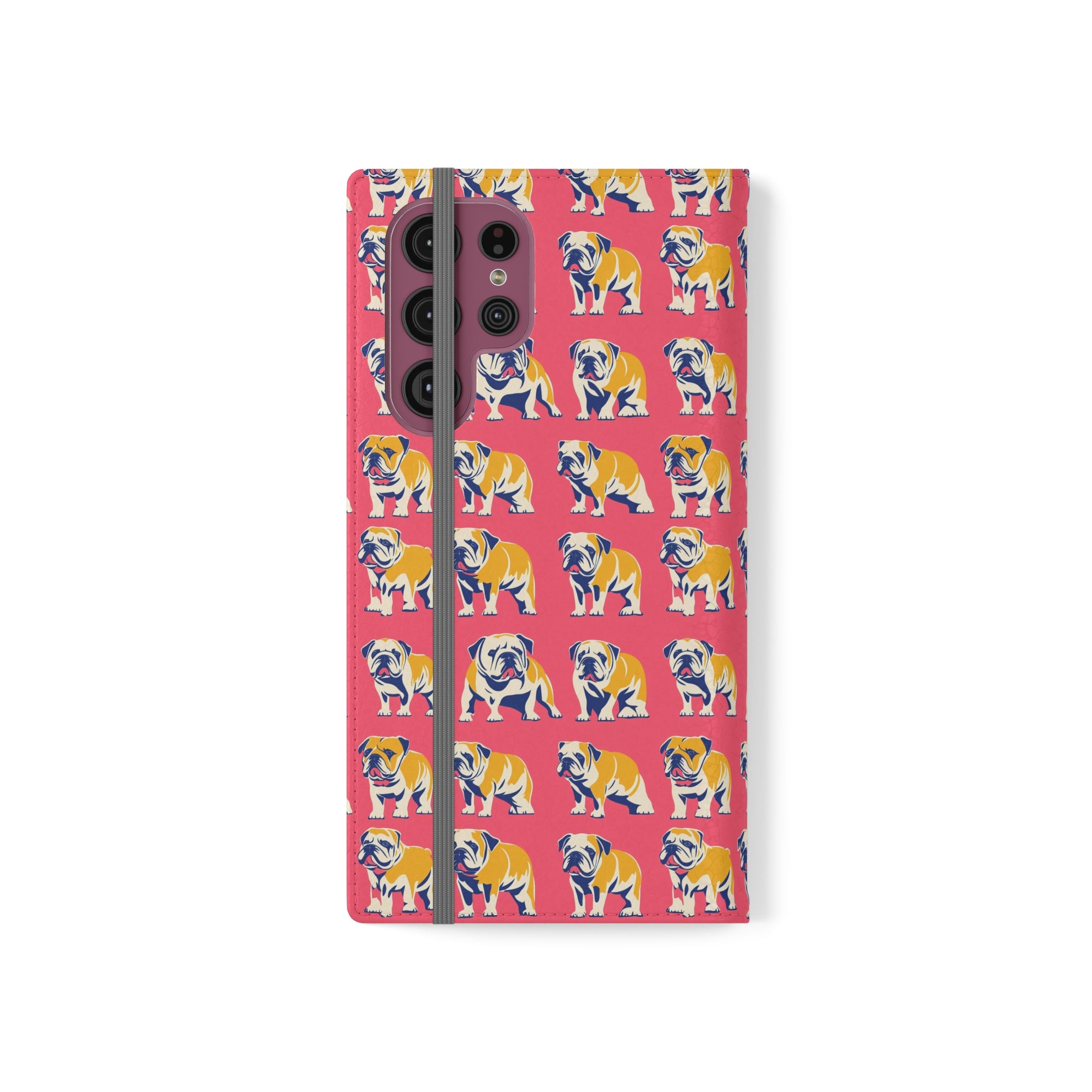 Bubblegum Glamour Bulldog Bouquet Flip Cases