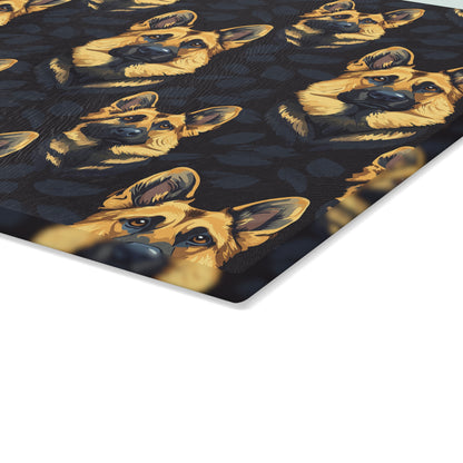 Majestic Hound Couture: German Shepherd LuxeBlend Glass Cutting Board