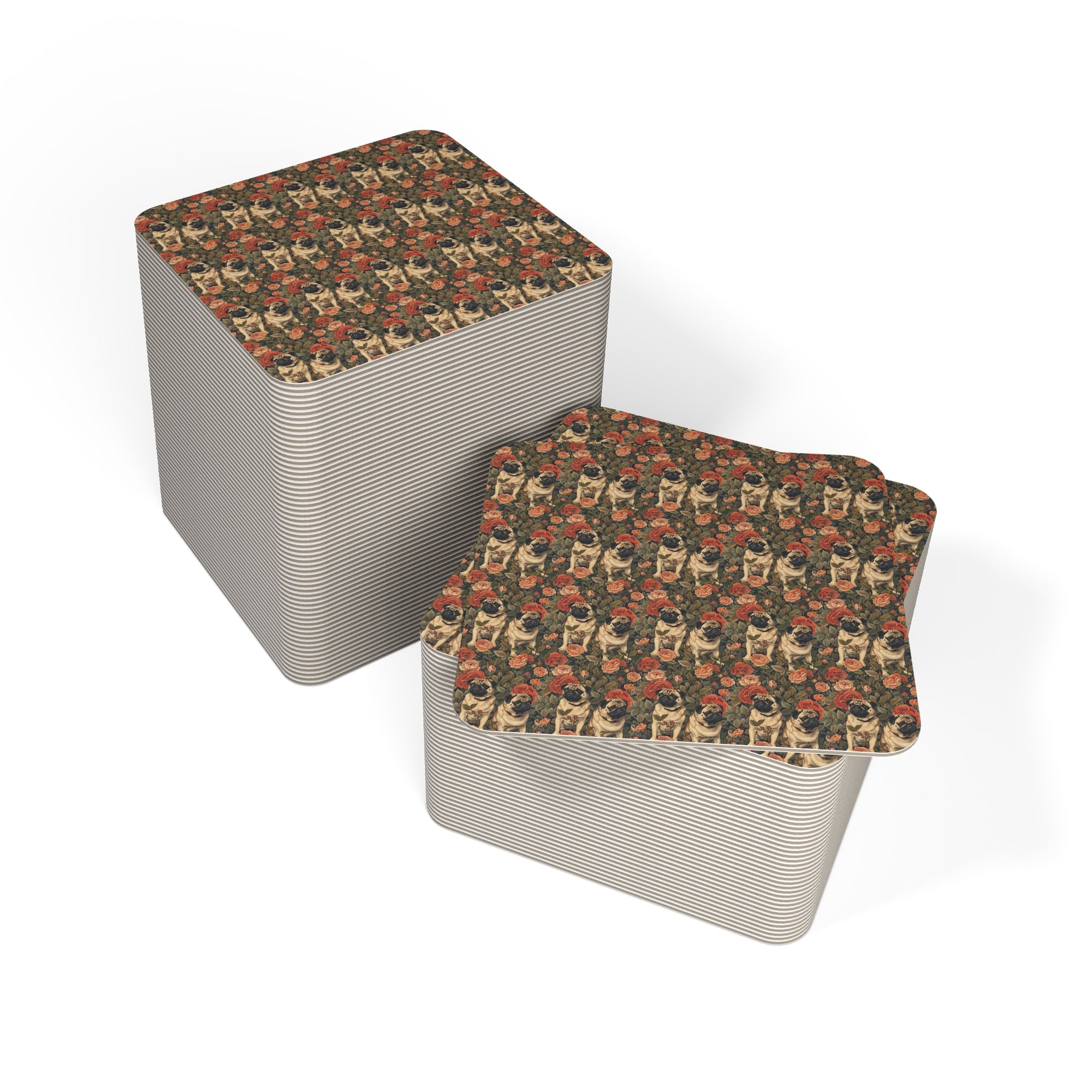 Blooming Pug Paradise Coasters