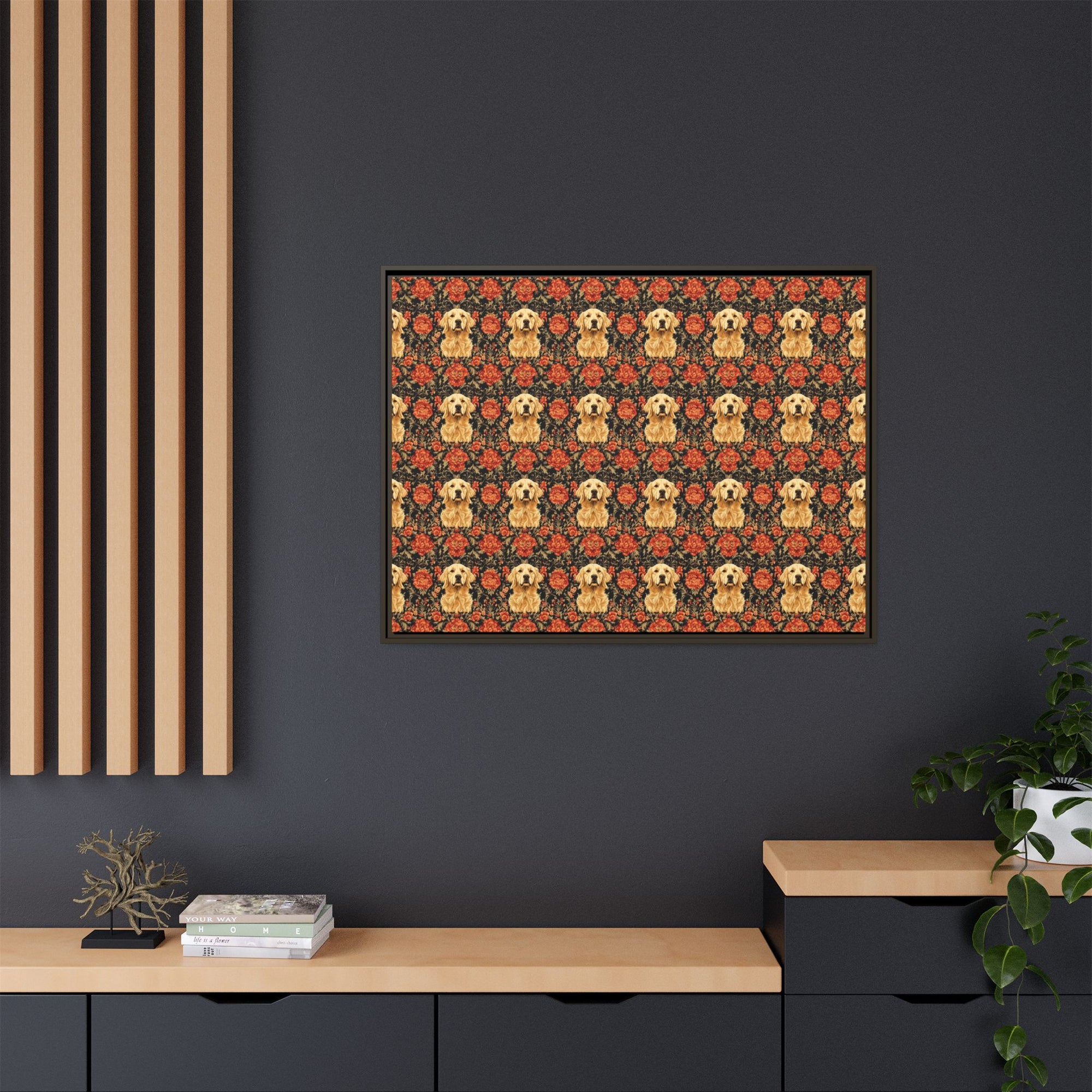 Golden Pawsatronic Tapestry Matte Canvas, Framed