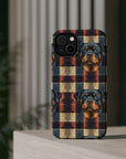 Pawsome Rottweiler Royalty Plaid Magnetic Tough Cases