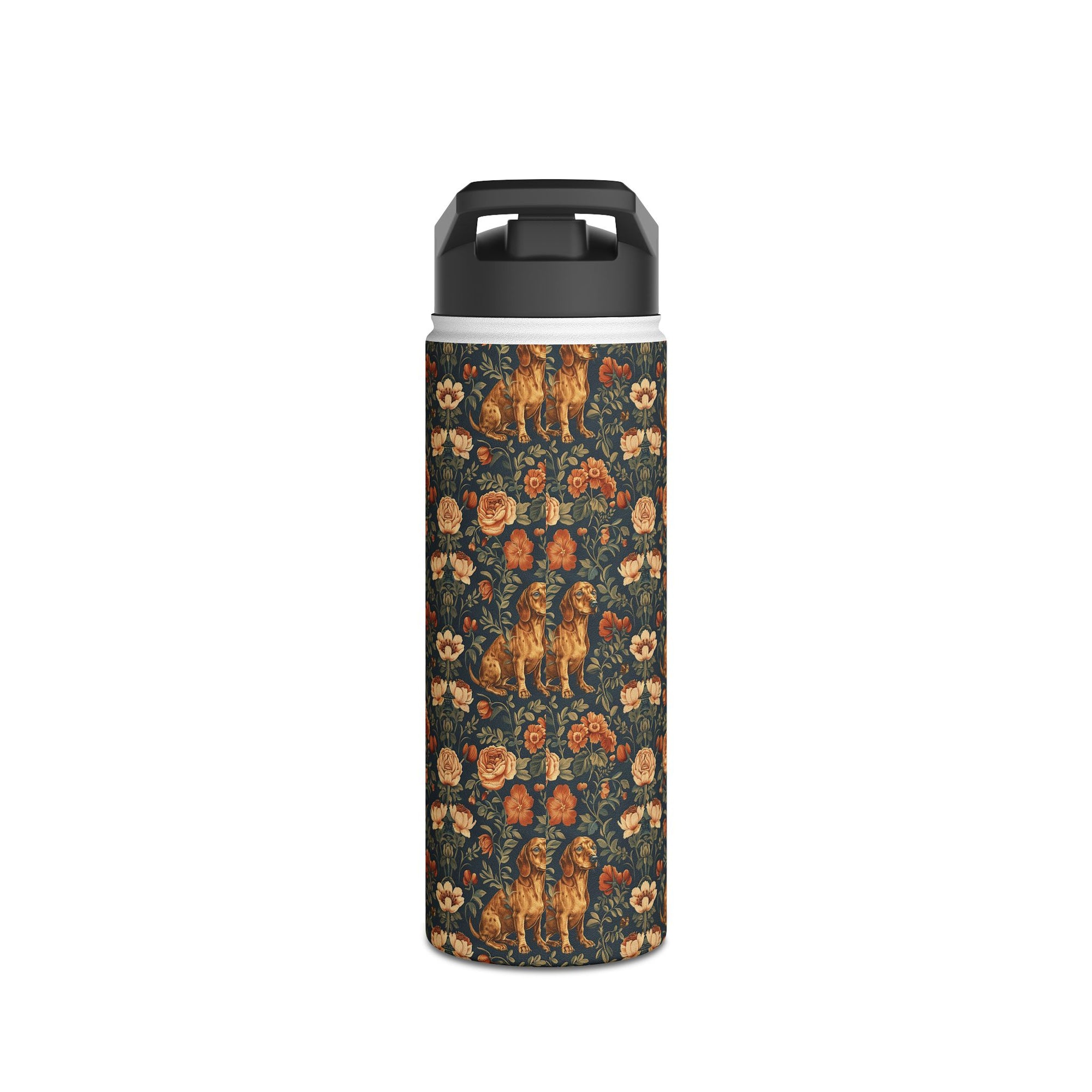 Dazzling Dachsund Blossoms &amp; Foliage Stainless Steel Water Bottle