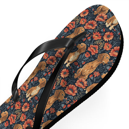 Floral Pawsome Dachsund Delight Flip Flops