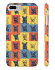 Frenchie Pop Art Pawfection Grid Slim Phone Cases