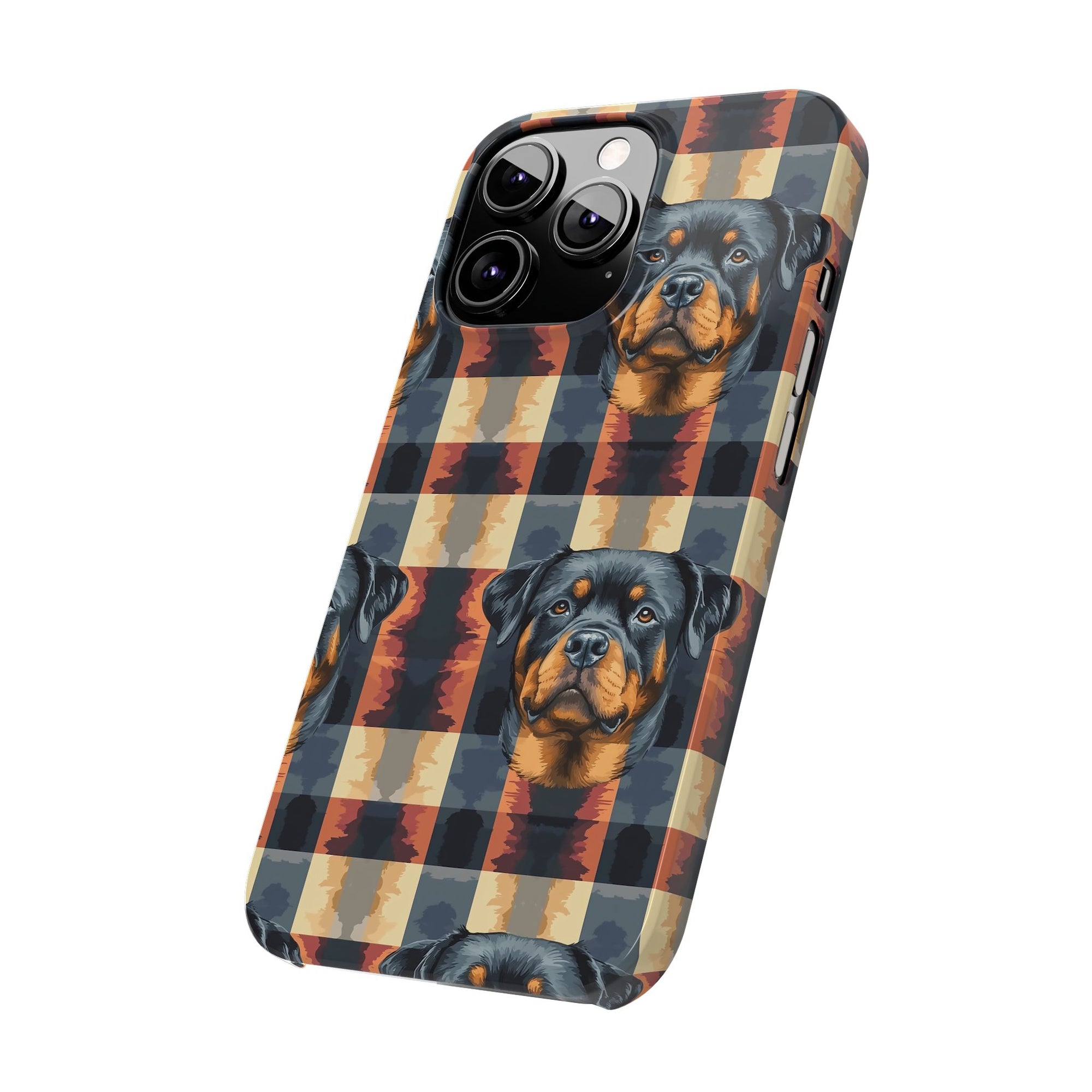 Pawsome Rottweiler Royalty Plaid Slim Phone Cases