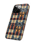 Pawsome Rottweiler Royalty Plaid Slim Phone Cases