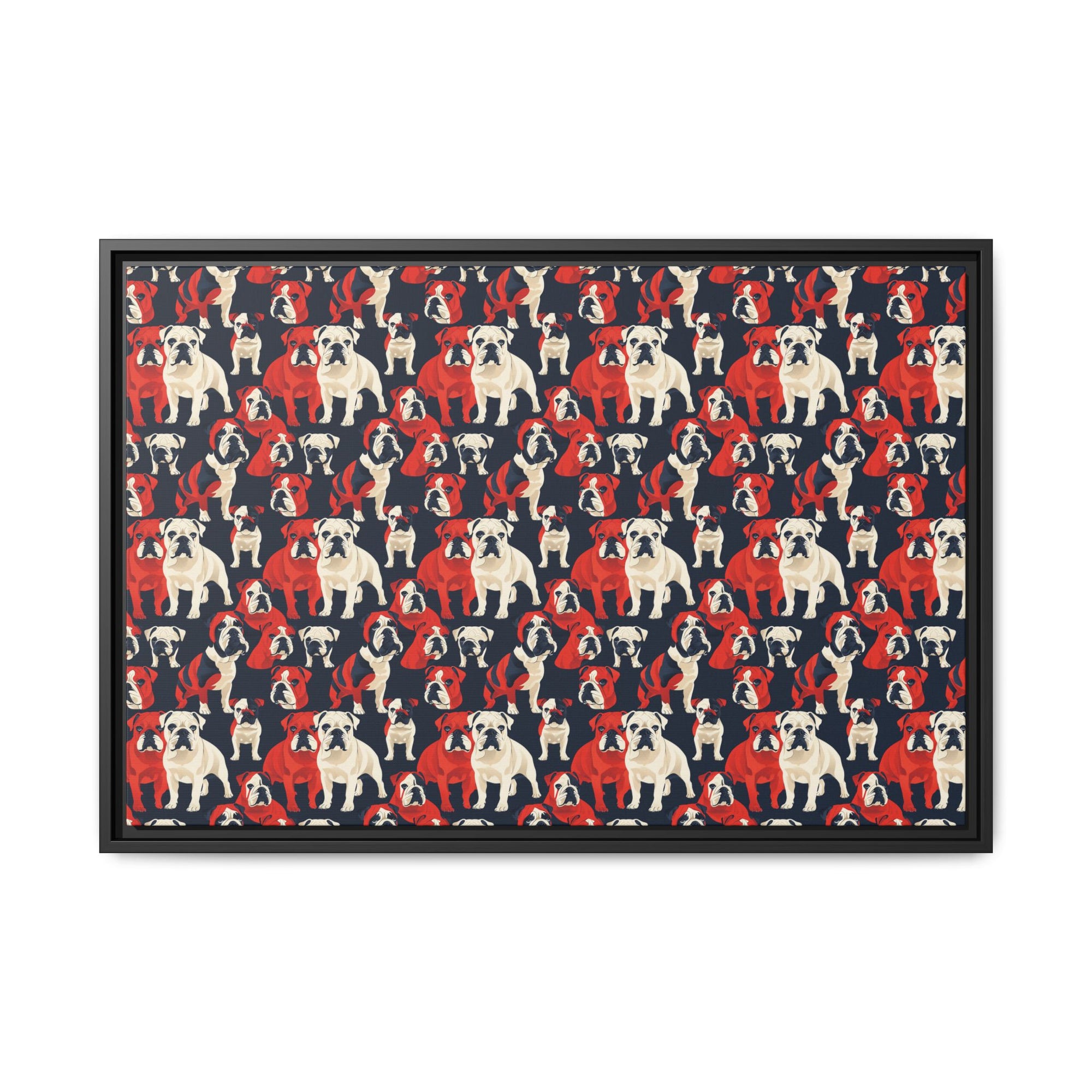 Bulldoggy Bliss Chomper Matte Canvas, Framed