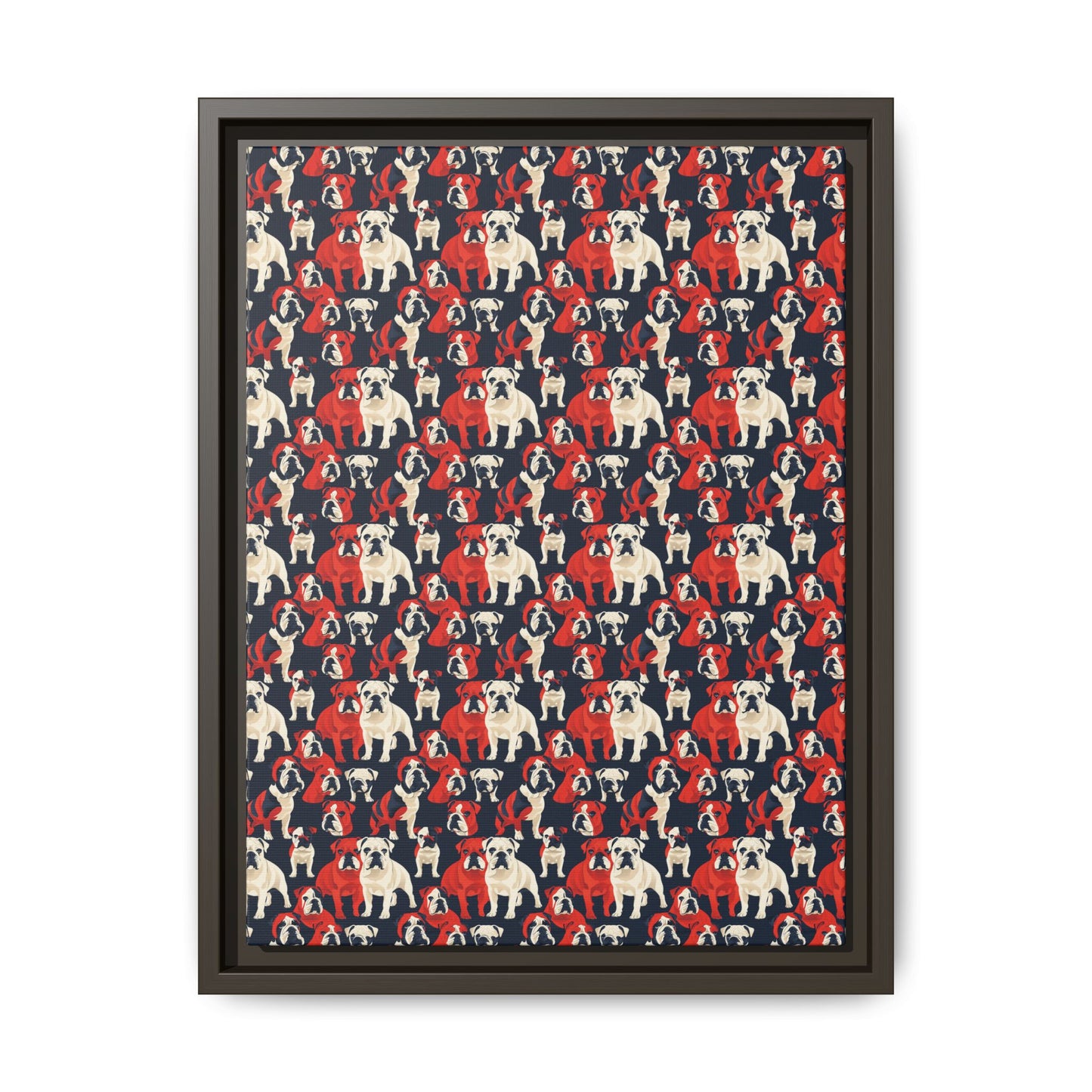 Bulldoggy Bliss Chomper Matte Canvas, Framed