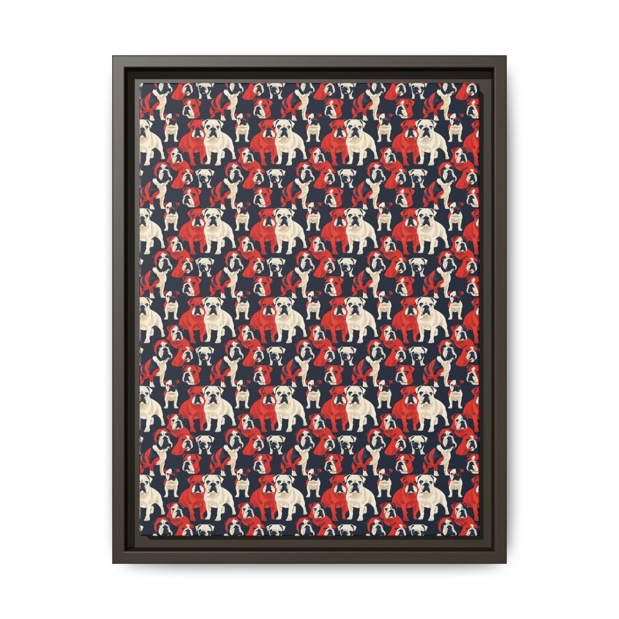 Bulldoggy Bliss Chomper Matte Canvas, Framed