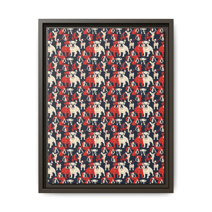 Bulldoggy Bliss Chomper Matte Canvas, Framed