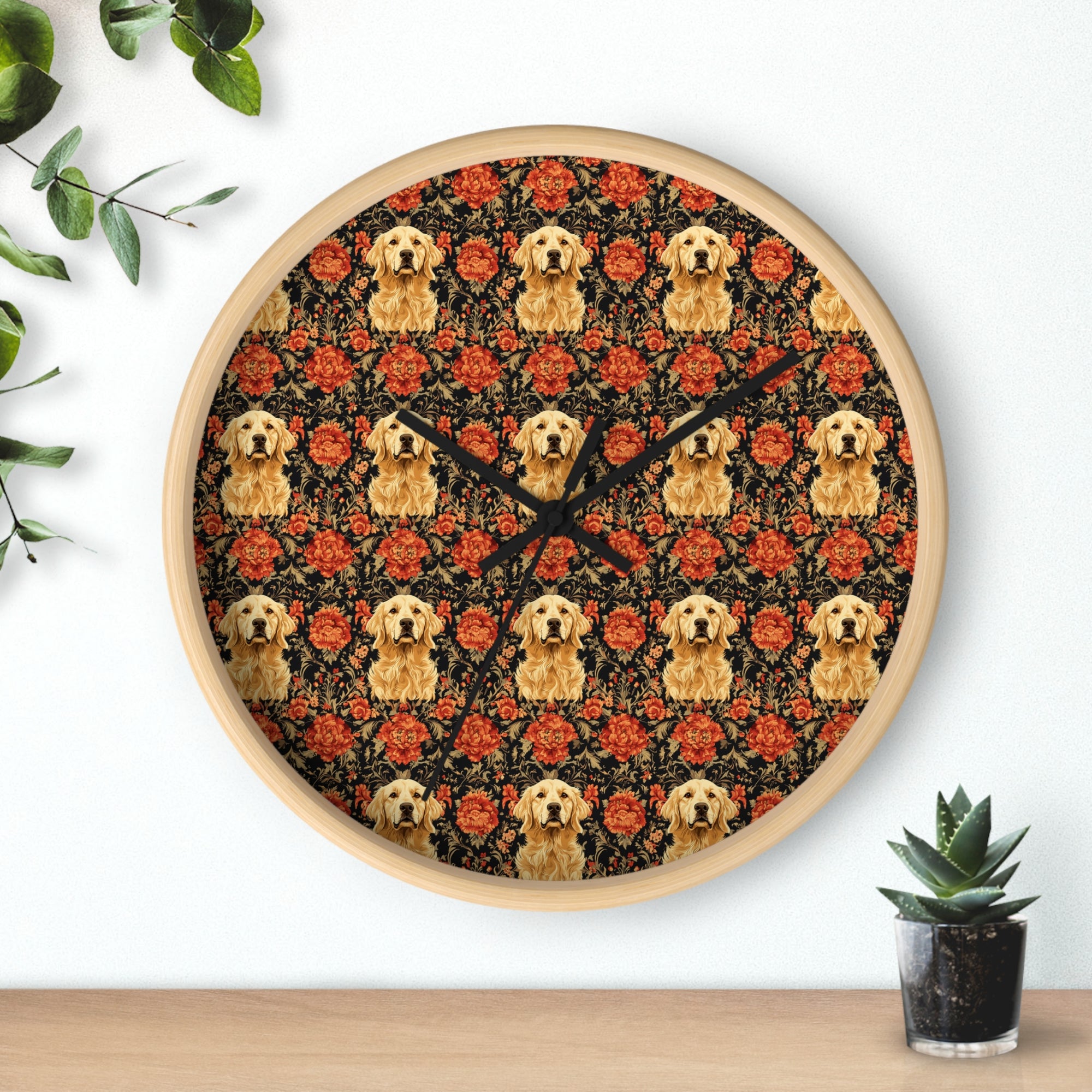 Golden Pawsatronic Tapestry Wall Clock