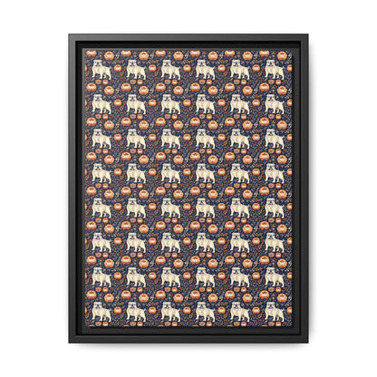 Bulldog Blossom Bonanza Matte Canvas, Framed