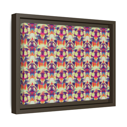 Glitchy Bulldog Blitz Matte Canvas, Framed