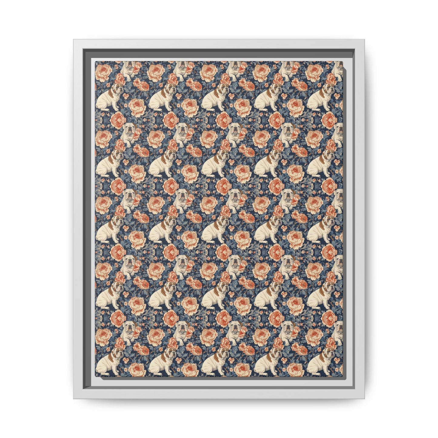 Blooming Bulldog Beauty Matte Canvas, Framed