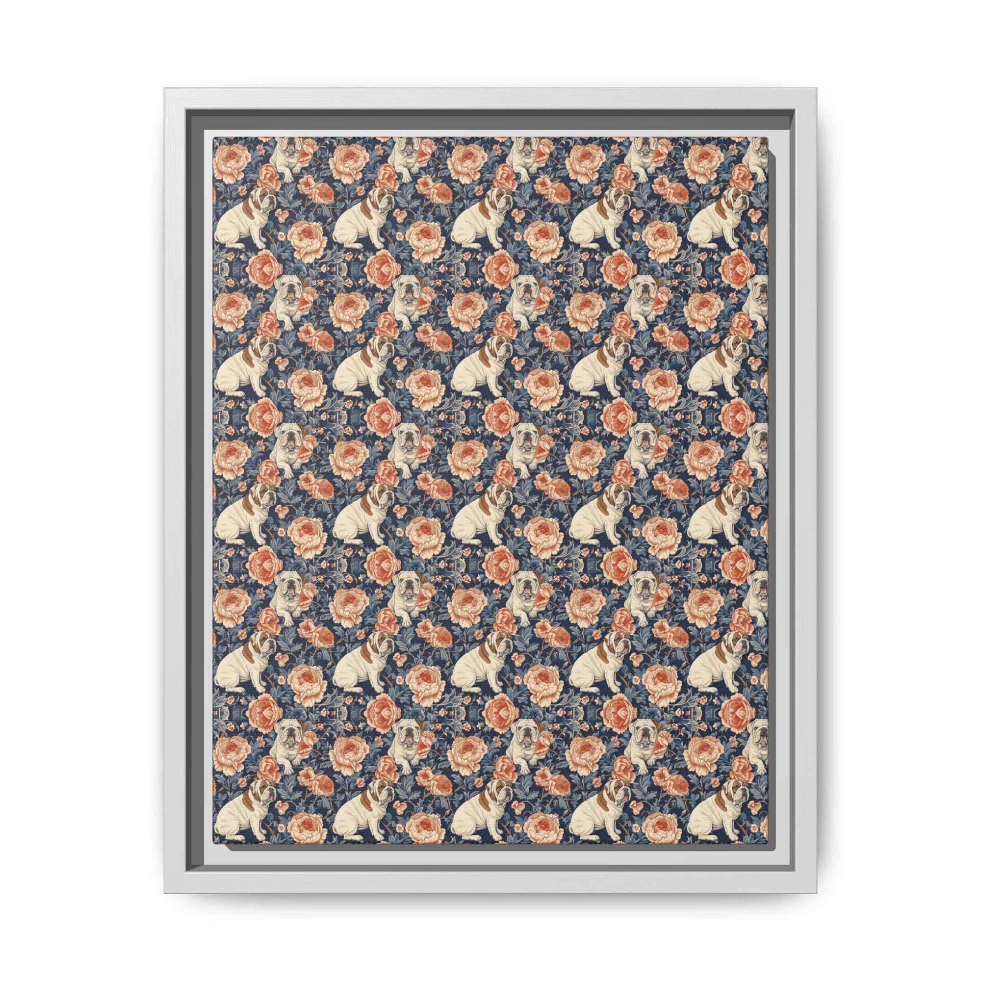 Blooming Bulldog Beauty Matte Canvas, Framed