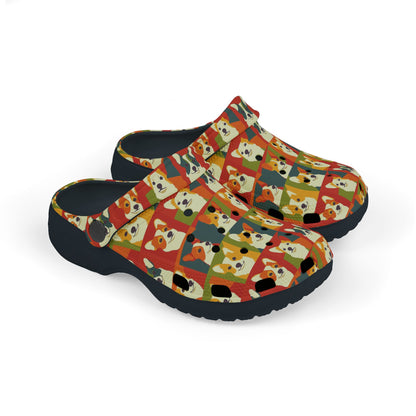 Corgi Chic Popart Pup Kid's Foam Clogs