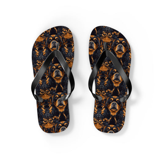 Modern Rottweiler Royalty Flip Flops