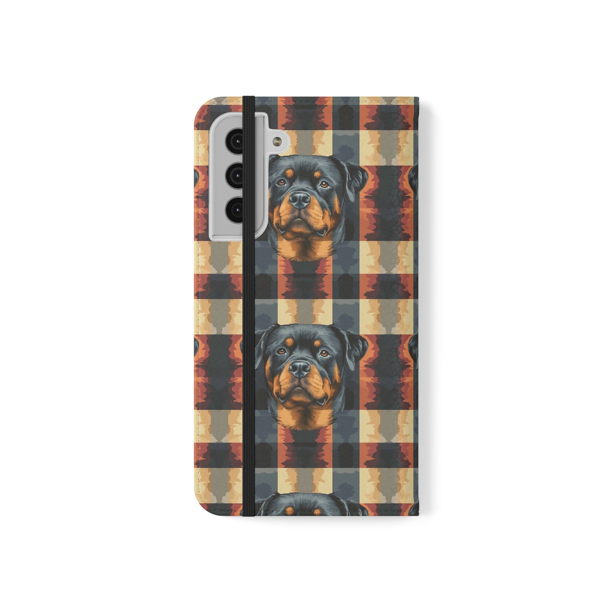 Pawsome Rottweiler Royalty Plaid Flip Cases