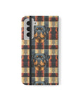 Pawsome Rottweiler Royalty Plaid Flip Cases