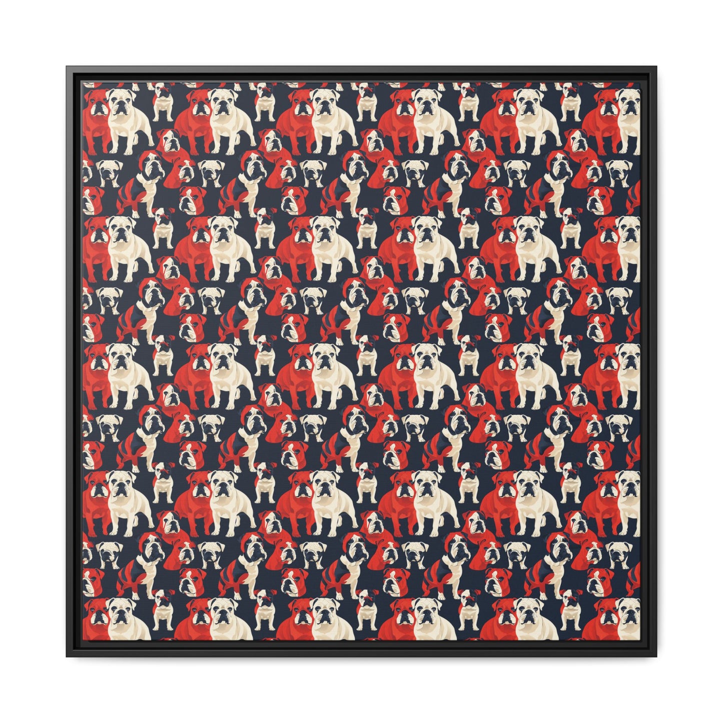 Bulldoggy Bliss Chomper Matte Canvas, Framed