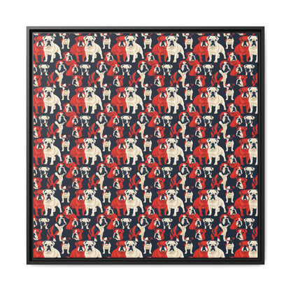 Bulldoggy Bliss Chomper Matte Canvas, Framed