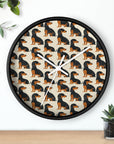 Whimsical Dachsund Dreamcatcher Wall Clock