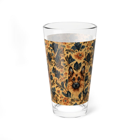 Autumnal German Shepherd Glamour Mixing Glass, 16oz