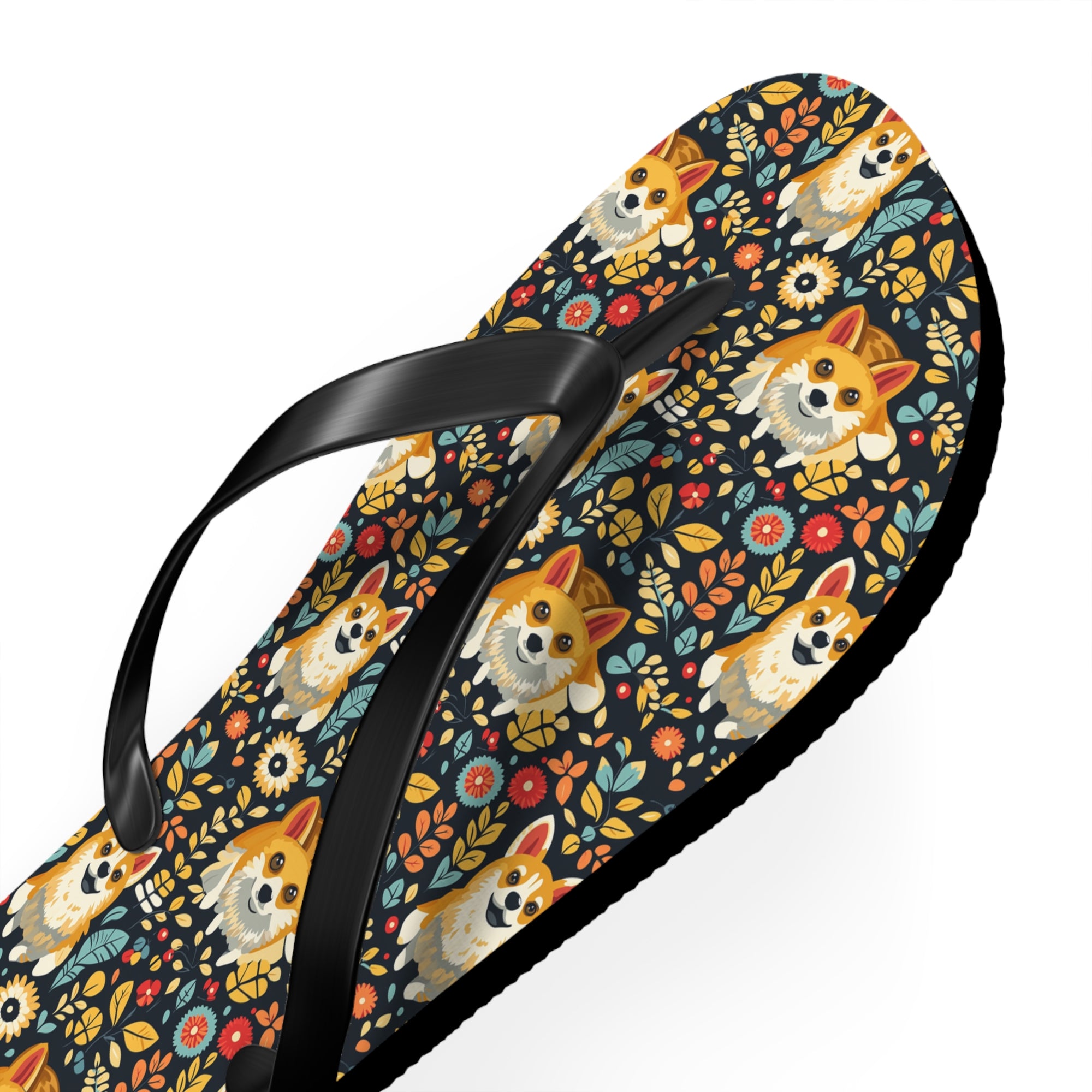 Corgi Rainbow Vine Dream Flip Flops