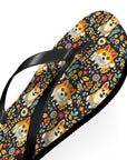 Corgi Rainbow Vine Dream Flip Flops