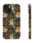 Corgi Rainbow Vine Dream Slim Phone Cases