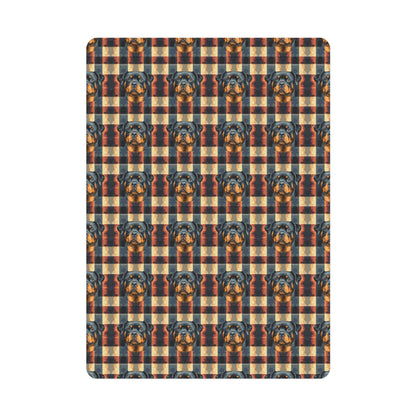 Pawsome Rottweiler Royalty Plaid Postcards