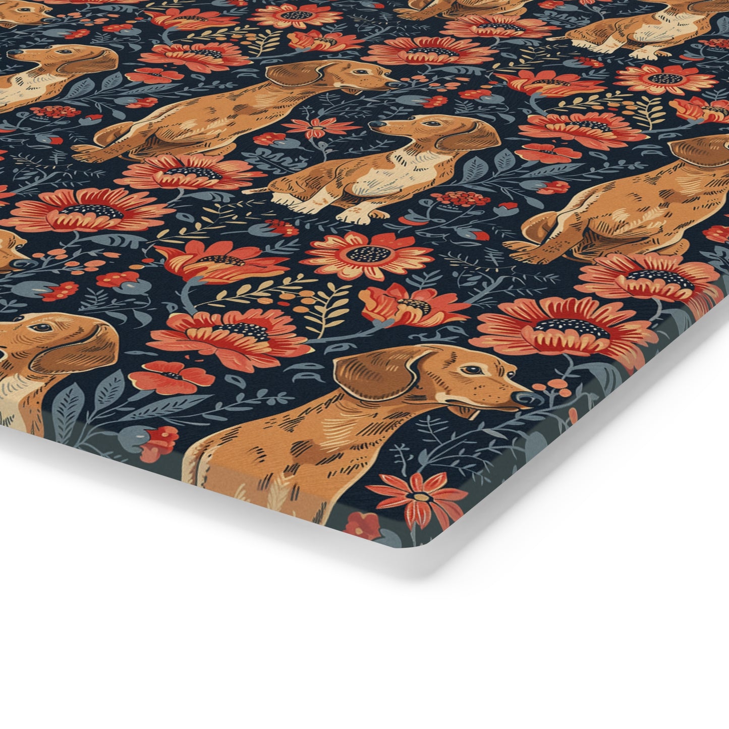 Floral Pawsome Dachsund Delight Cutting Board