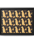 Golden Paws Floral Frenchie Matte Canvas, Framed