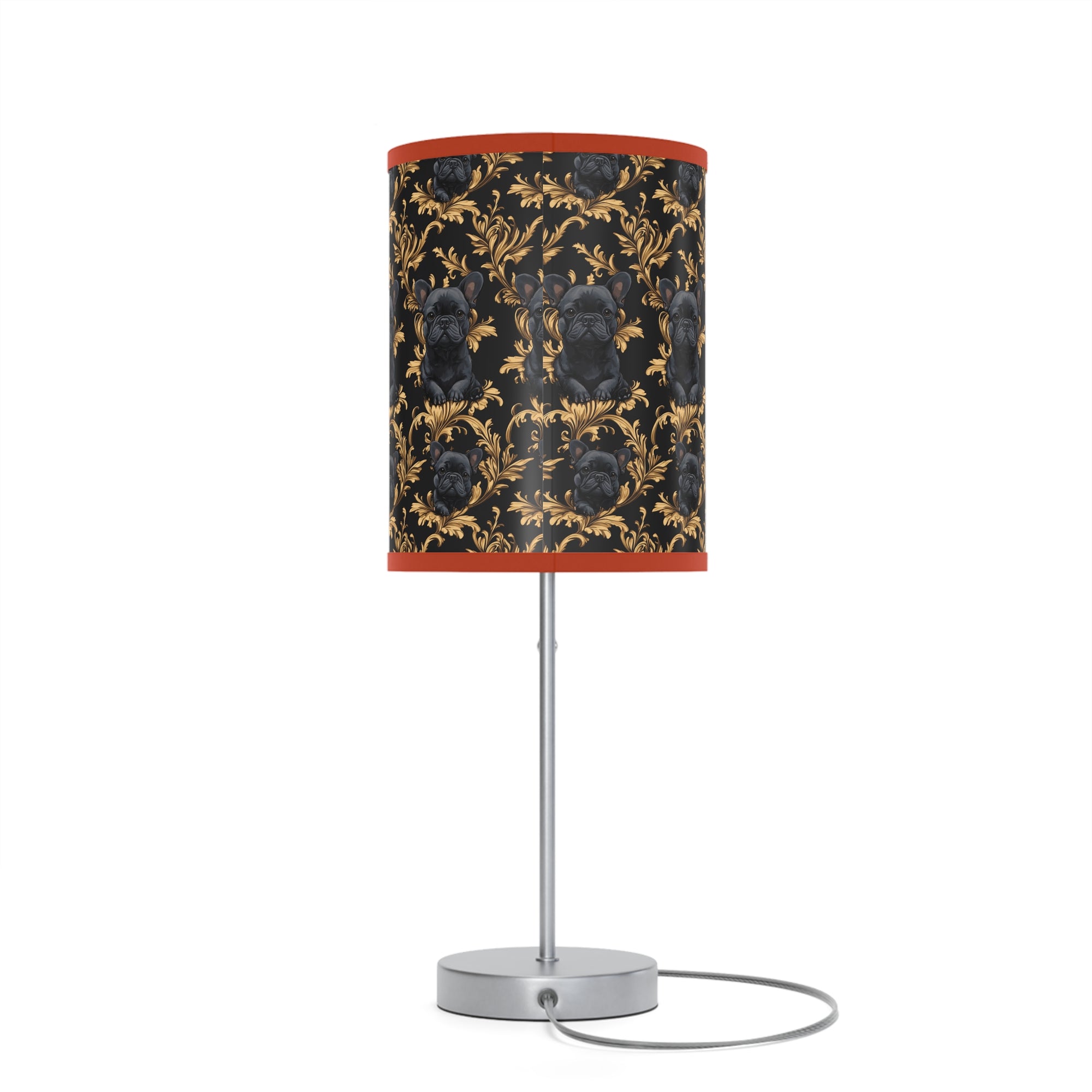 Regal Frenchie Noir Elegance Lamp on a Stand