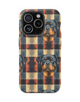 Pawsome Rottweiler Royalty Plaid Magnetic Tough Cases