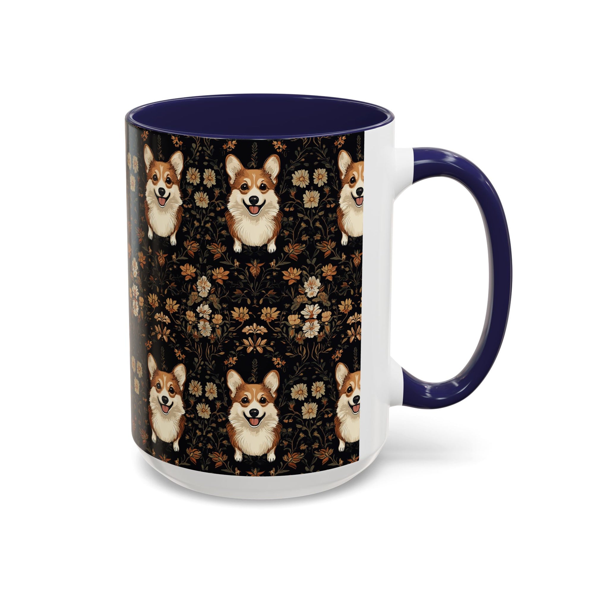 Nighttime Corgi Glow Stride Accent Coffee Mug