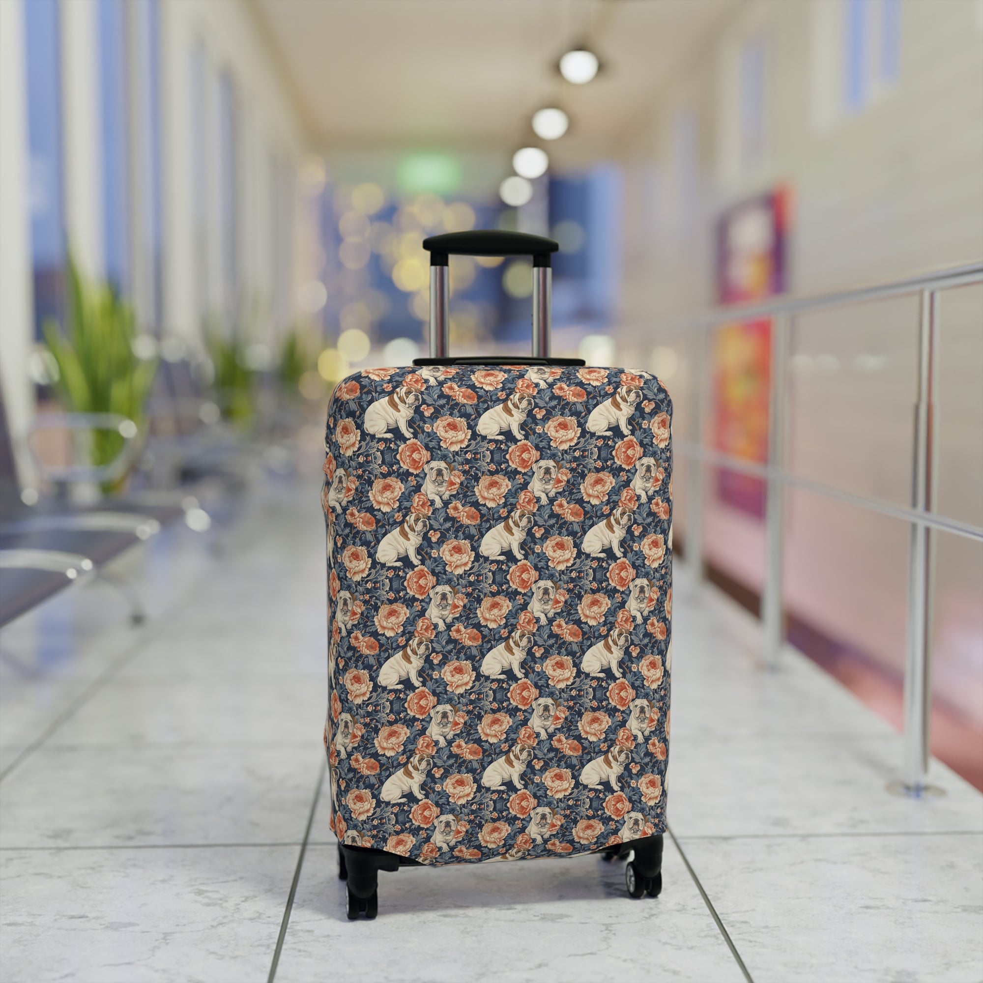 Blooming Bulldog Beauty Luggage Cover