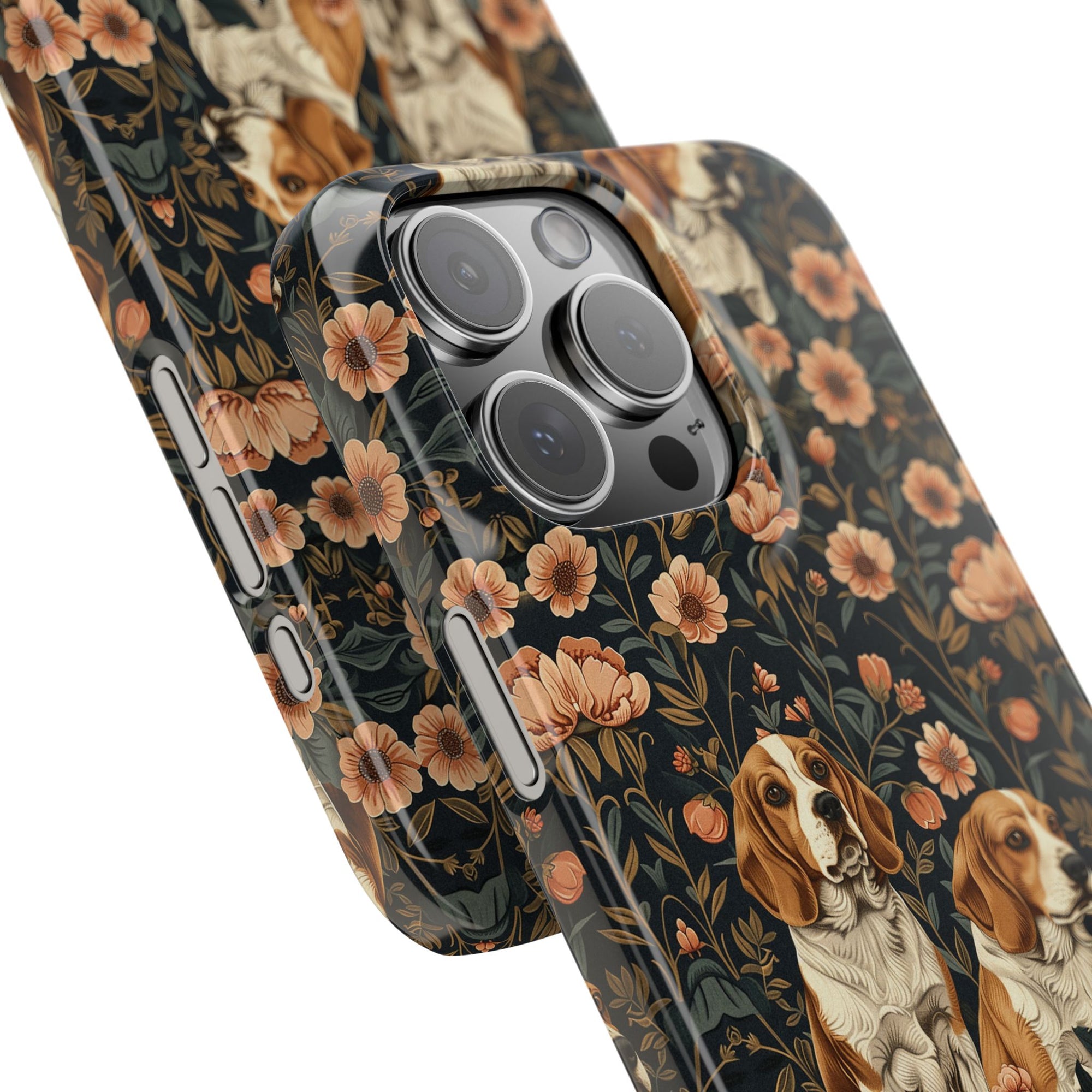 Beagle Blossom Bonanza Slim Phone Cases