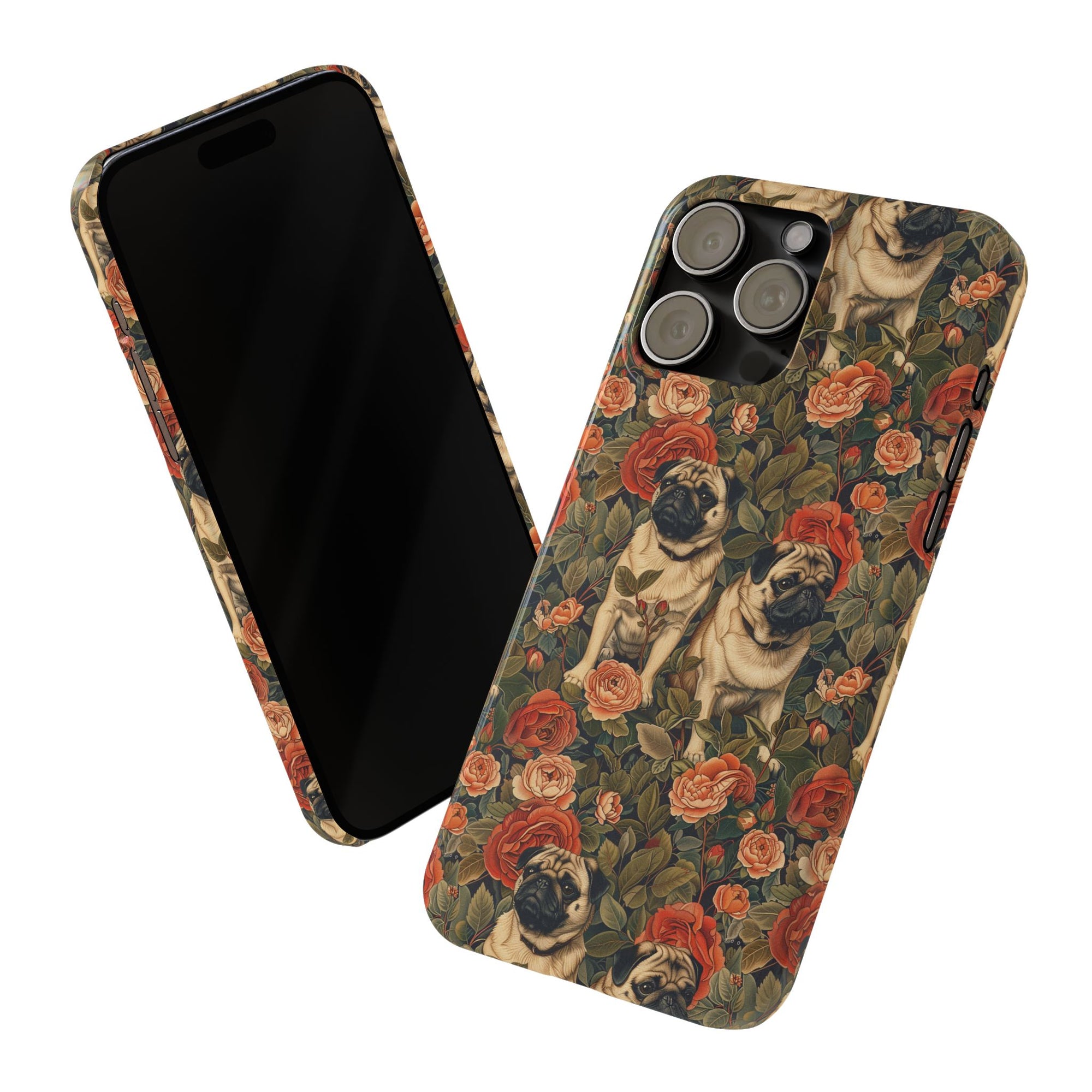 Blooming Pug Paradise Slim Phone Cases