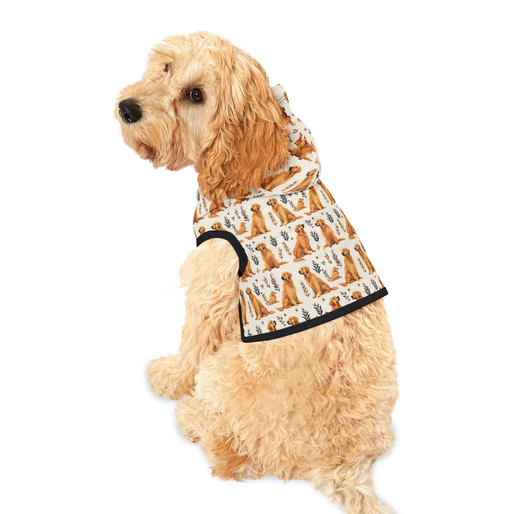 Golden Glamour Paws - Luxe Licks for Regal Retrievers Pet Hoodie