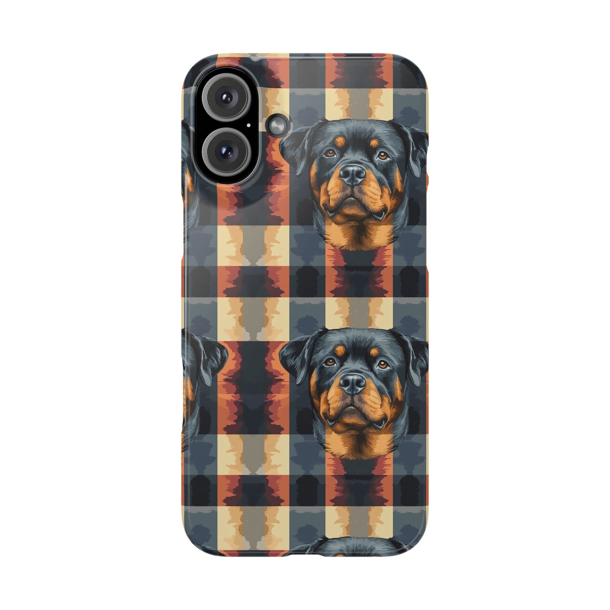 Pawsome Rottweiler Royalty Plaid Slim Phone Cases