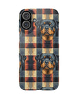 Pawsome Rottweiler Royalty Plaid Slim Phone Cases