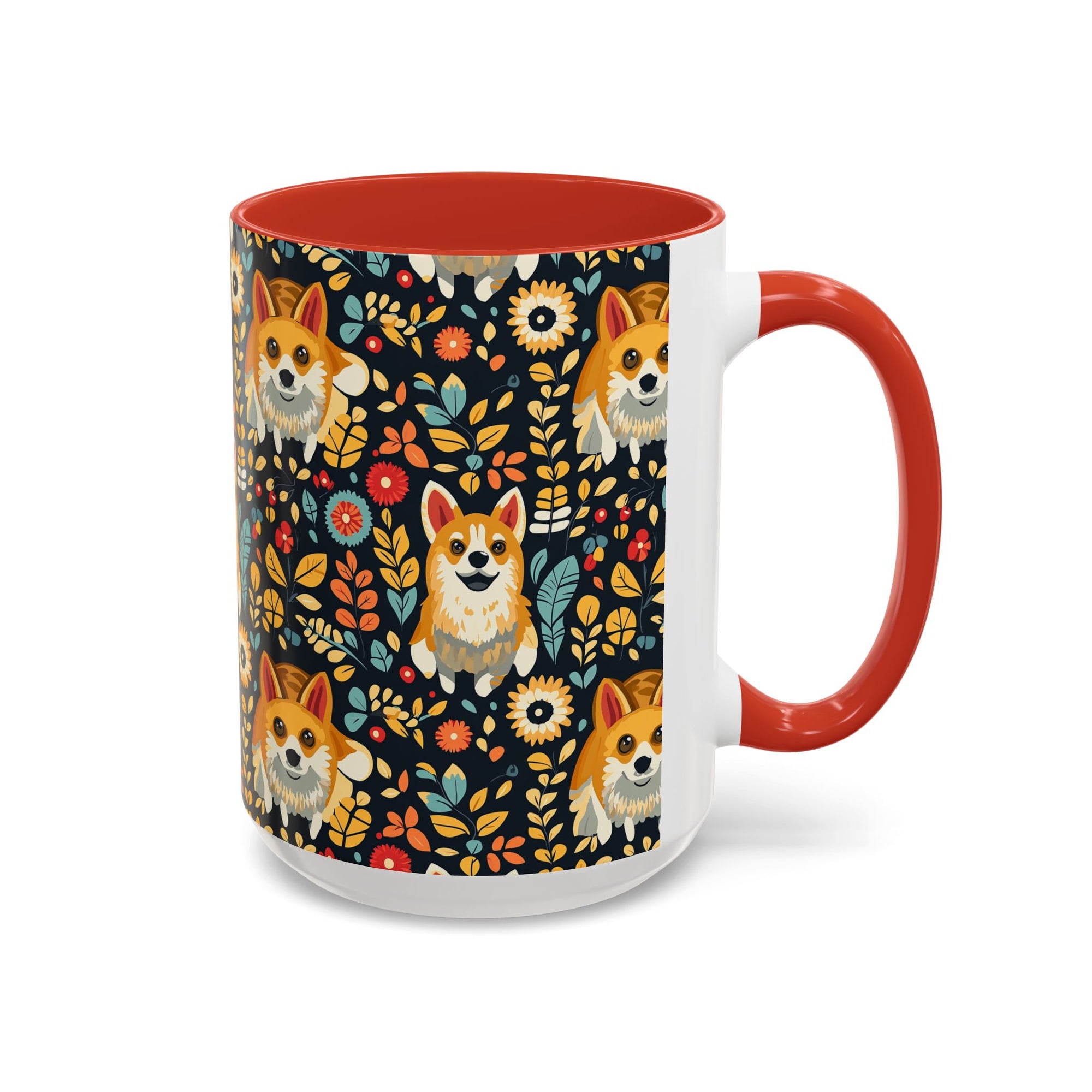 Corgi Rainbow Vine Dream Accent Coffee Mug